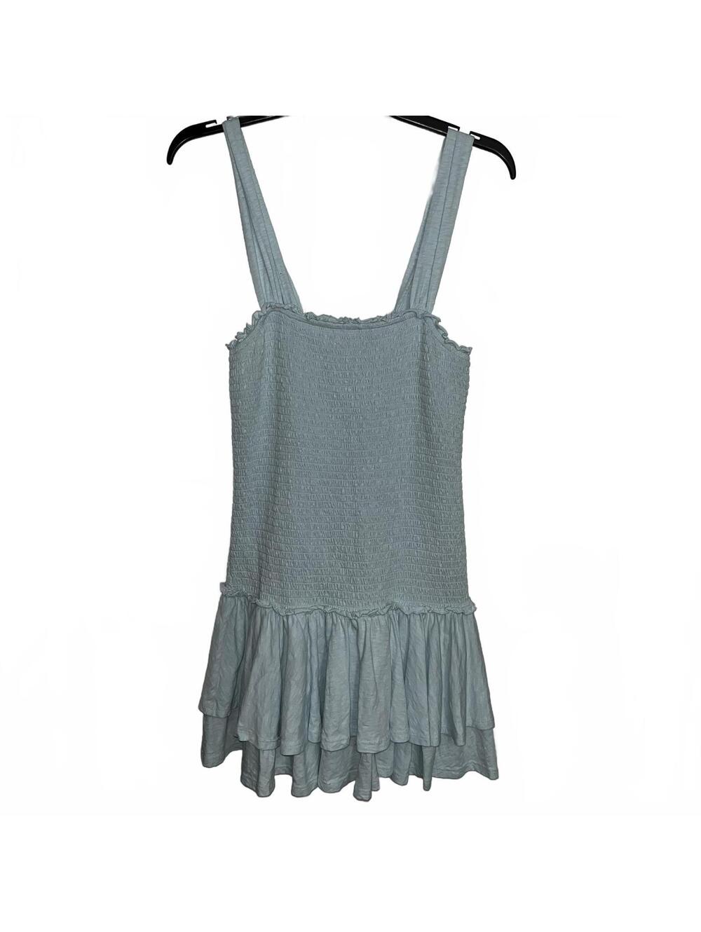 American Eagle Baby Blue Ruched Ruffle Mini Dress Women’s Small